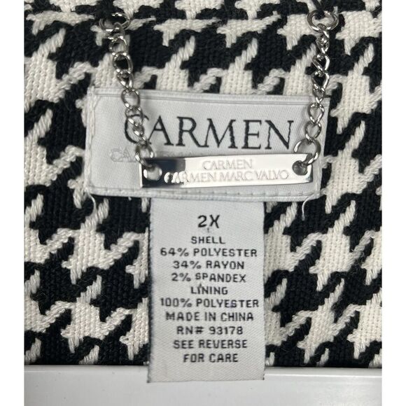 Carmen Marc Valvo Houndstooth Peacoat Womens Size 2X - Picture 8 of 10